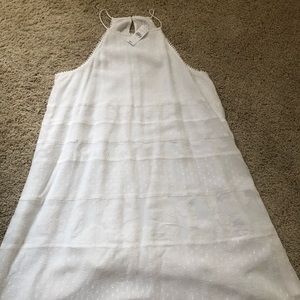 NWT LOFT Halter Top a-line white dress